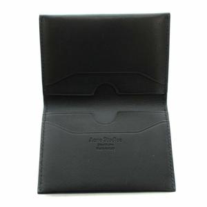 Acne Studios カードケース 名刺入れ レザー ロゴ箔押し 黒 ブラック シルバー