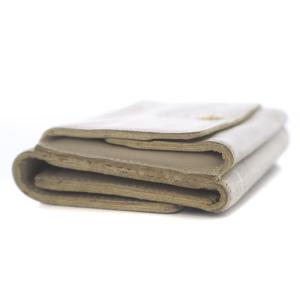 IL BISONTE 三つ折り財布 コンパクトウォレット ミニ ロゴ ジェニュインレザー グレー OF