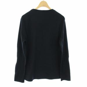 BLACK LABEL CRESTBRIDGE Tシャツ カットソー ロゴ刺繍 Vネック 長袖 2 M 黒 ブラック