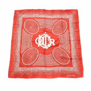 Christian Dior スカーフ ドット 赤 レッド 白 ホワイト