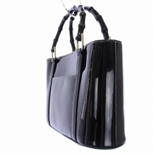 Harrods ハンドバッグ トートバッグ エナメル 黒 ブラック