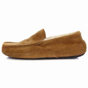 UGG australia アスコット ASCOT モカシン スリッポン ファー ボア スエード US8 26cm ベージュ 5775
