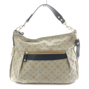 russet ショルダーバッグ ハンドバッグ 2way モノグラム ナイロン レザー ベージュ 水色 ライトブルー