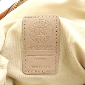 russet ハンドバッグ トートバッグ モノグラム ナイロン レザー 茶 ブラウン