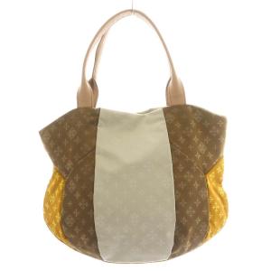 russet トートバッグ ハンドバッグ ショルダーバッグ モノグラム ナイロン レザー ベージュ 茶 ブラウン 黄 イエロー