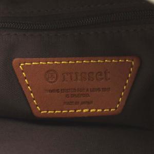 russet トートバッグ ハンドバッグ ショルダーバッグ モノグラム ナイロン レザー ベージュ 茶 ブラウン 黄 イエロー