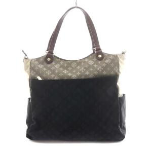 russet ショルダーバッグ ハンドバッグ 2way モノグラム ナイロン レザー グレー 紺 ネイビー