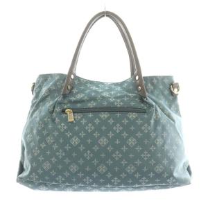 russet トートバッグ ハンドバッグ ショルダーバッグ モノグラム ナイロン 水色 ライトブルー