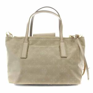 russet W FACE TOTE BAG ハンドバッグ ショルダーバッグ 2way ナイロン モノグラム バイカラー ベージュ 緑 グリーン