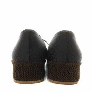 BALLY カジュアルシューズ スクエアトゥ ウエッジソール ロゴ 6 23.5cm 茶 ブラウン