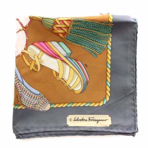 Salvatore Ferragamo スカーフ シルク 靴柄 サンダル柄 マルチカラー