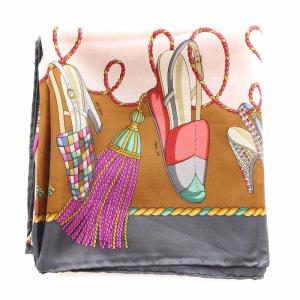 Salvatore Ferragamo スカーフ シルク 靴柄 サンダル柄 マルチカラー