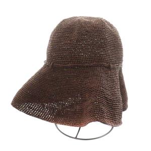 HELEN KAMINSKI ラフィアハット 麦わら帽子 リボン 茶 ブラウン