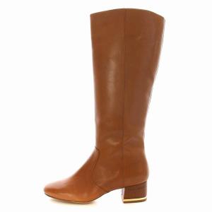 MICHAEL Michael Kors ロングブーツ レザー チャンキーヒール 6M 23cm 茶 ブラウン