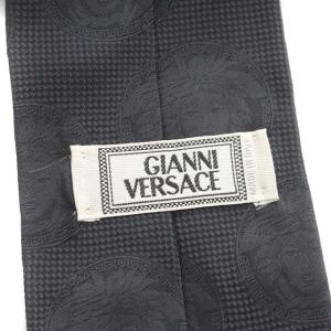 GIANNI VERSACE ネクタイ シルク 総柄 ネイビー 紺