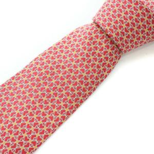 ネクタイ レギュラータイ 総柄 シルク サテン イタリア製 スーツ ビジネス 赤 レッド
