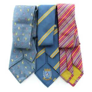 BVLGARI 3本セット まとめ売り ネクタイ ワイドタイ レギュラータイ ストライプ 総柄 シルク イタリア製 スーツ ビジネス