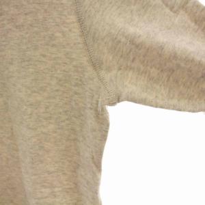 BEAMS Tシャツ カットソー ヘンリーネック 長袖 ロンT S オートミール グレージュ