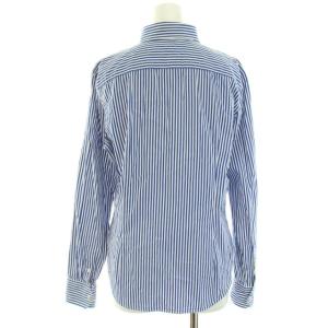 RALPH LAUREN シャツ ブラウス ストライプ ロゴ 刺繍 長袖 5f 青 ブルー 白 ホワイト