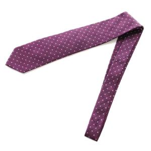 PAUL SMITH ネクタイ レギュラータイ 総柄 絹 シルク 紫 パープル