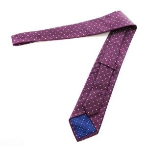 PAUL SMITH ネクタイ レギュラータイ 総柄 絹 シルク 紫 パープル