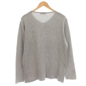 BLACK LABEL CRESTBRIDGE ワッフル カットソー Vネック コッニット 長袖 LL グレー