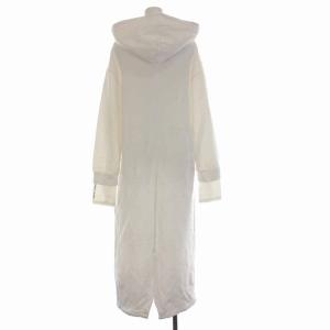UN3D. スウェットワンピース ロング パーカー 裏起毛 ロゴ 長袖 36 S ホワイト