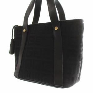 GIVENCHY ヴィンテージ ミニハンドバッグ キャンバス Gロゴ ゴールド金具 黒 ブラック