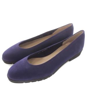 パンプス フラットシューズ ヌバック 6.5 24cm 青 ブルー