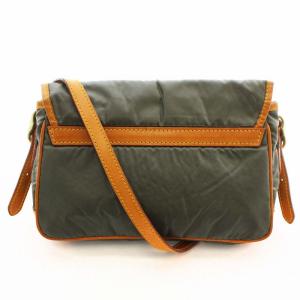 HUNTING WORLD ミニショルダーバッグ バチュークロス ナイロン ロゴ カーキ