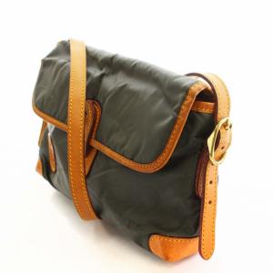 HUNTING WORLD ミニショルダーバッグ バチュークロス ナイロン ロゴ カーキ