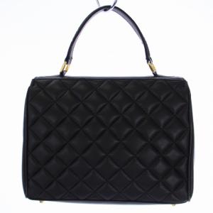 GIVENCHY ハンドバッグ ステッチ ターンロック ゴールド金具 レザー ブラック