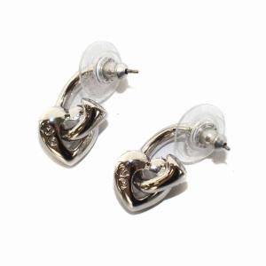 SWAROVSKI ピアス ハート サークル ラインストーン ビジュー シルバー