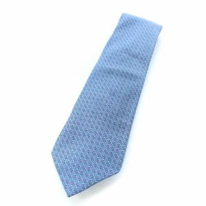 ネクタイ 総柄 シルク 青 ブルー