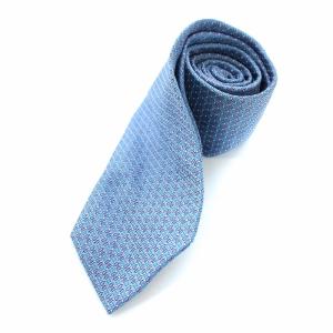 CELINE ネクタイ 総柄 シルク 青 ブルー