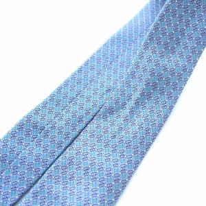 CELINE ネクタイ 総柄 シルク 青 ブルー