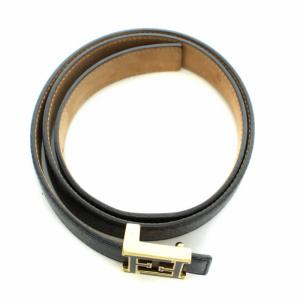 FENDI ベルト ハトメ ズッカ柄バックル レザー 75/30 黒 ブラック 8C0496