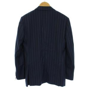 PAUL SMITH ロロピアーナ Loro Piana テーラードジャケット ベスト 2点セット ストライプ 背抜き 肩パット入 紺 ネイビー