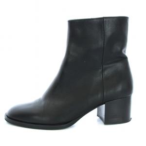 TOMORROWLAND ショートブーツ レザー サイドファスナー 38 24-24.5cm 黒 ブラック