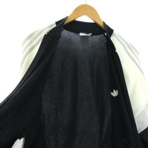 adidas Originals 80's USA製 ブルゾン トラックジャケット ジップアップ M 黒 ブラック 白 ホワイト