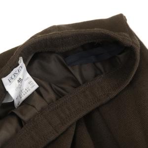 FOXEY BOUTIQUE ニットスカート フレア ひざ丈 レース ウール 40 L 茶色 ブラウン MC