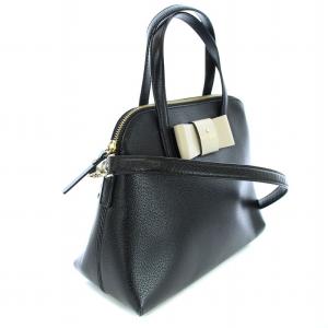 kate spade new york ハンドバッグ ショルダーバッグ ボストンバッグ 2WAY カウレザー 牛革 リボン 黒 ブラック
