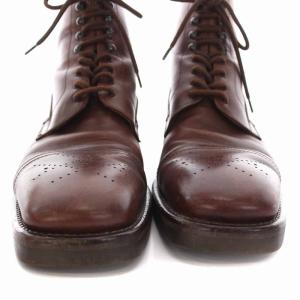 BALLY ショートブーツ レースアップ レザー ストレートチップ US7.5 25.5cm 茶 ブラウン