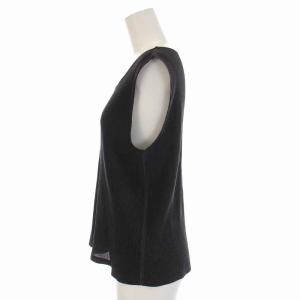 PLEATS PLEASE ISSEY MIYAKE イッセイミヤケ タンクトップ カットソー ノースリーブ プリーツ 黒 ブラック