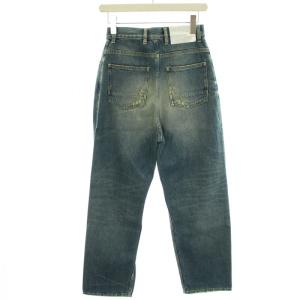 GOLDEN GOOSE 2016 KIM 膝ダメージペイントハイウエストデニムパンツ ジーンズ USED加工 24 XS インディゴ