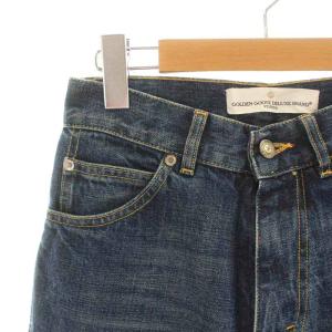 GOLDEN GOOSE デニムパンツ ジーンズ テーパード ジップフライ USED加工 24 S 紺 ネイビー