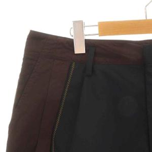 kolor 2022年 ハーフパンツ ショートパンツ ジップフライ 切替 タック 2 M 茶 ブラウン 紺 ネイビー