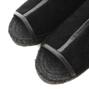 PIERRE HARDY サンダル ストラップ フラット オープントゥ スエード レザー 38 24.0cm ブラック