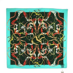 スカーフ 総柄 プリント シルク マルチカラー