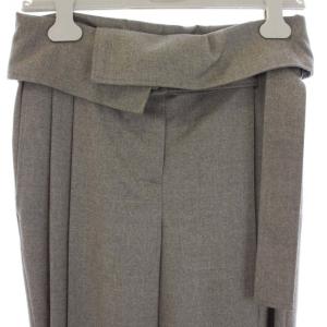 STELLA McCARTNEY タグ付き 2021 クロップドパンツ スラックス ワイド センタープレス ベルト 36 S グレー